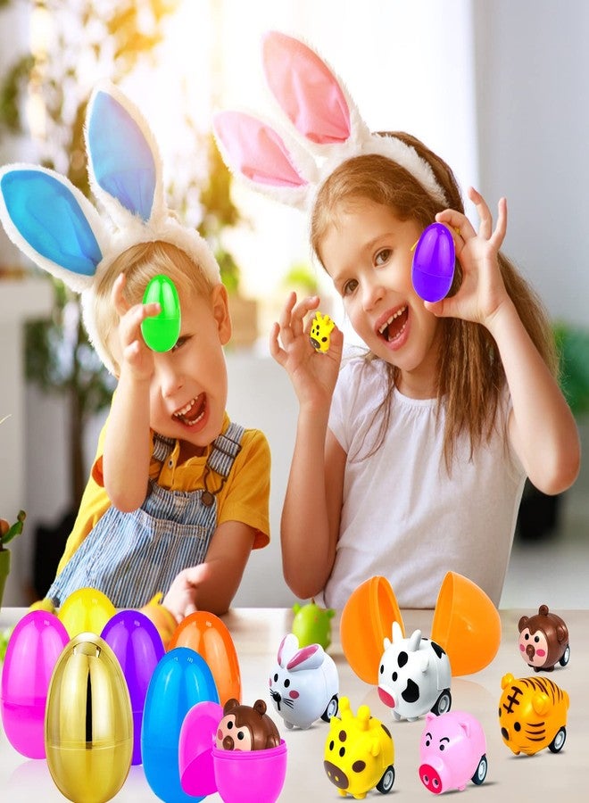 AMENON [1 Golden Egg]24Pack Prefilled Easter Eggs with Animals Pull Back Cars Toys Bunny Vehicle Plastic Surprise Eggs Kids Boys Girls Toddlers Easter Basket Stuffers Fillers Easter Eggs Hunt Party Favor - Image 5